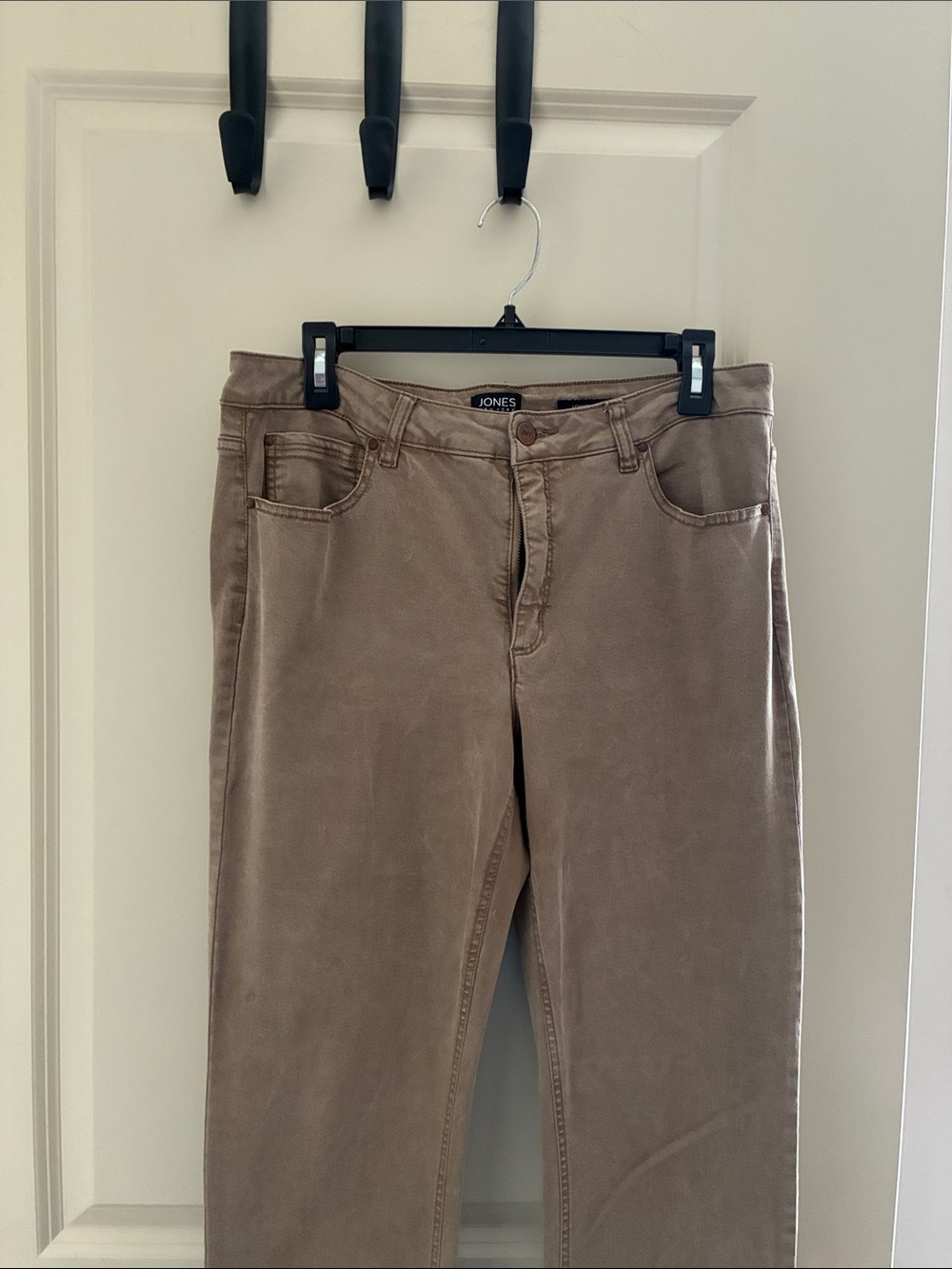 Jones New York Taupe Straight-Leg Jeans